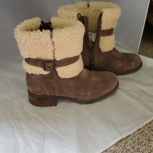 UGG Heeled Suede Ankle Boots - Picture 3 of 8